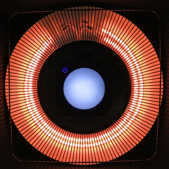 Outsunny Hanging Electric Patio Heater with 2 Power Settings, 1000/2000W Waterproof Ceiling Mounted Aluminium Halogen Infrared Outdoor Heater Warmer with LED Light and Remote Control, Black - 8