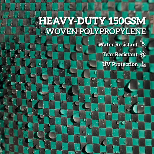 Outsunny Garden Waste Bags, 300L x 3 Heavy Duty Garden Bags, Foldable and Reusable Waste Sacks with Handles for Loading Leaf, Trash, Debris, Green - 4