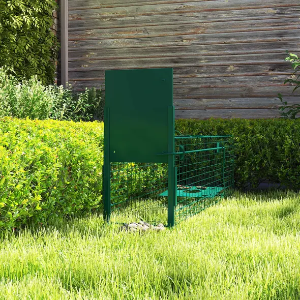 Outsunny Metal Rat Trap with Single Door, for Small Animals, Dark Green - 9