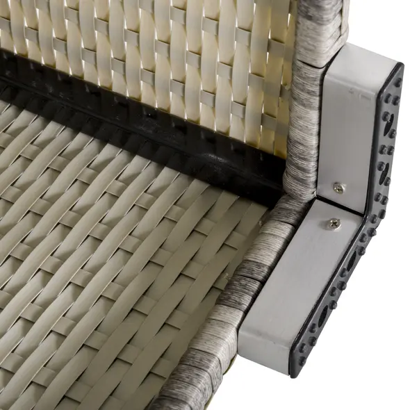 Outsunny Outdoor PE Rattan Furniture with Cushions, Garden Armless Chair with Adjustable Footpads and Back Support Cushion, for Garden, Yard, Terrace, Light Grey - 7