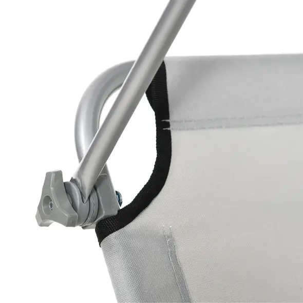 Outsunny Outdoor Foldable Sun Lounger, 4 Level Adjustable Backrest Reclining Sun Lounger Chair with Angle Adjust Sun Shade Awning for Beach, Garden, Patio, Light Grey - 8