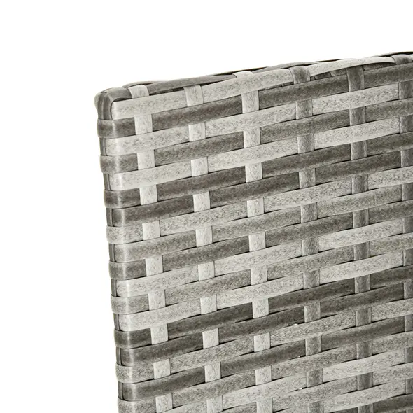 Outsunny Outdoor PE Rattan Rocking Chair Set of 2, Garden Rocking Chair Set with Armrest and Cushion, Light Grey - 8