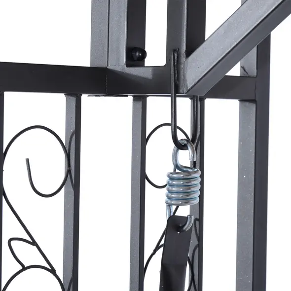 Outsunny Outdoor Garden 2 Seater Canopy Swing Chair Seat Porch Loveseat Vintage Hammock Cushioned Seat w/ and Side Drink Panel - 8