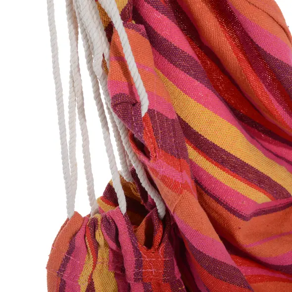 Outsunny Outdoor Hanging Rope Chair with Cotton Rope, Garden Hammock Chair with Wooden Support Bar Cotton Cloth, Portable Garden Chair for Patio & Tree, Red - 8