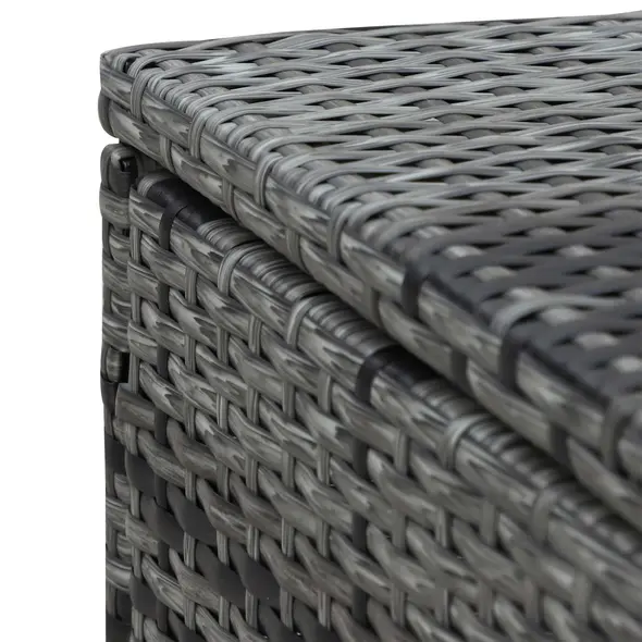 Outsunny PE Rattan Sun Loungers with Cushion, Outdoor Garden Sunbed Furniture with 5-Level Recliner Backrest, and Armrest, Set of 2, Grey - 9