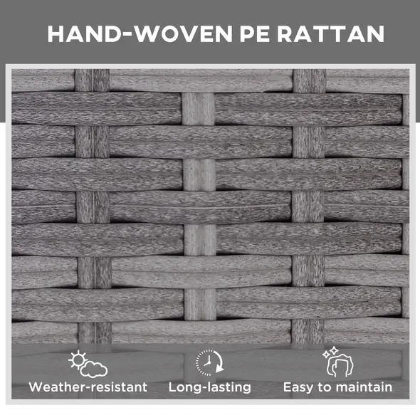 Outsunny Outdoor PE Rattan Sun Lounger Set of 2, Multi-position Backrest Adjustable Single Recliner Sunbed Daybed with Removeable & Washable Cushion, for Patio, Garden, Light Grey - 5