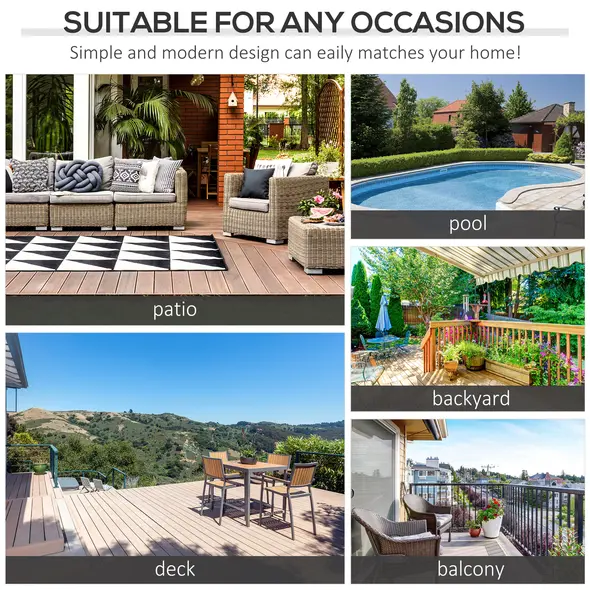 Outsunny PE Wicker Rattan Garden Coffee Table - Mixed Grey - 7