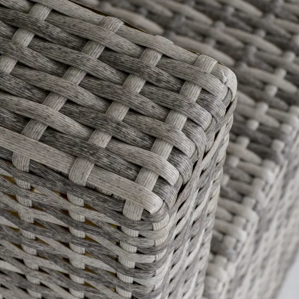 Outsunny Outdoor PE Rattan Furniture with Cushions, Garden Armless Chair with Adjustable Footpads and Back Support Cushion, for Garden, Yard, Terrace, Light Grey - 8