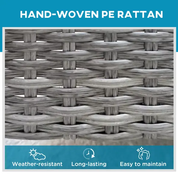 Outsunny Outdoor PE Rattan Sun Lounger Set of 2, Multi-position Backrest Adjustable Single Recliner Sunbed Daybed with Removeable & Washable Cushion, for Patio, Garden, Dark Grey - 5