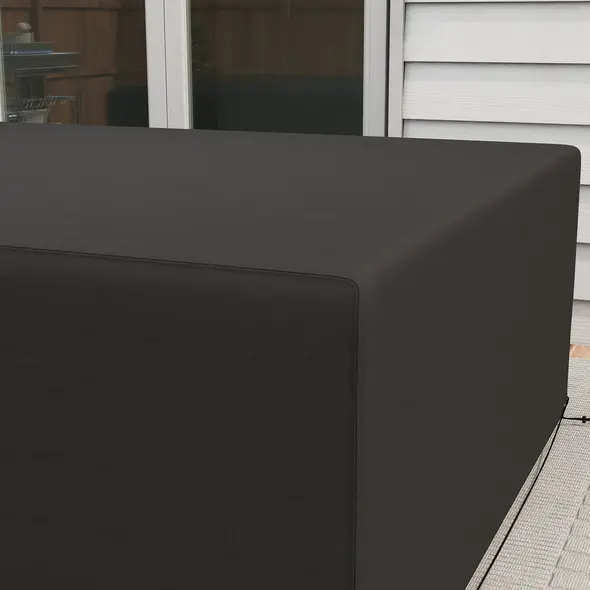 Outsunny Outdoor Garden Furniture Cover Waterproof, Anti-UV 600D Heavy Duty Oxford Fabric Patio Furniture Cover for Rectangular Sofa Table Set, Black, 245 x 165 x 66 cm - 7