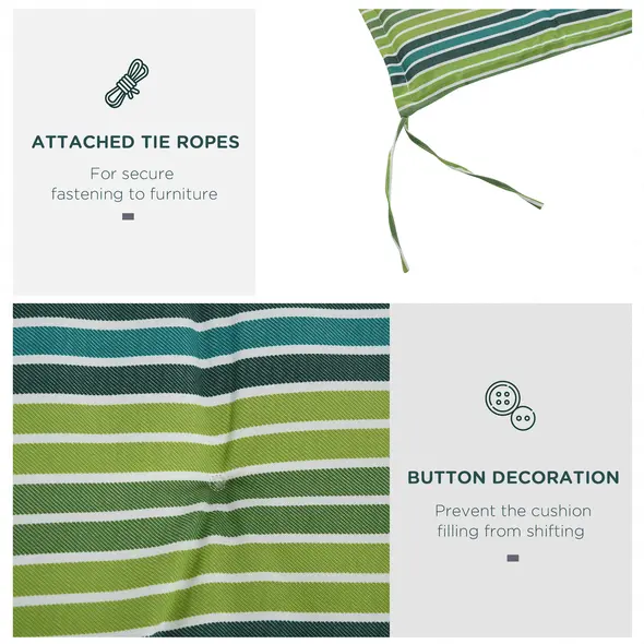 Outsunny Polyester Set Of 2 Swing Chair Cushion Green Stripes - 6