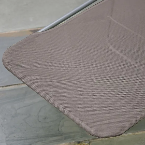 Outsunny Outdoor Foldable Sun Lounger, Adjustable Backrest Garden Recliner Sun Lounger Chair with Headrest Pillow, Coffee - 8