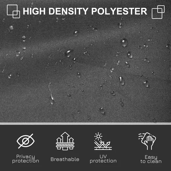 Outsunny Retractable Sun Side Awning Screen Fence Patio Garden Wall Balcony Screening Panel Outdoor Blind Privacy Divider (3x1.8M, Grey) - 7