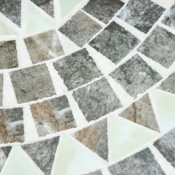 Outsunny Round Mosaic Tabletop Garden Table - Grey/Black - 7