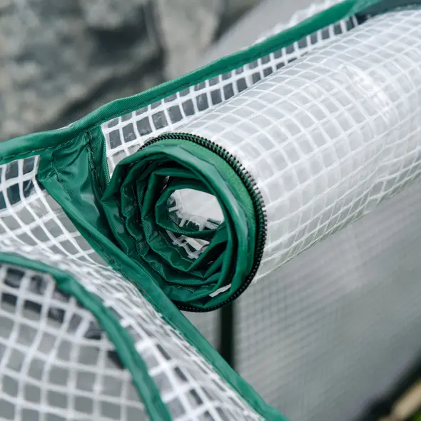 Outsunny Raised Garden Bed Outdoor Elevated Wood Planter Box w/ PE Cover, Natural - 8