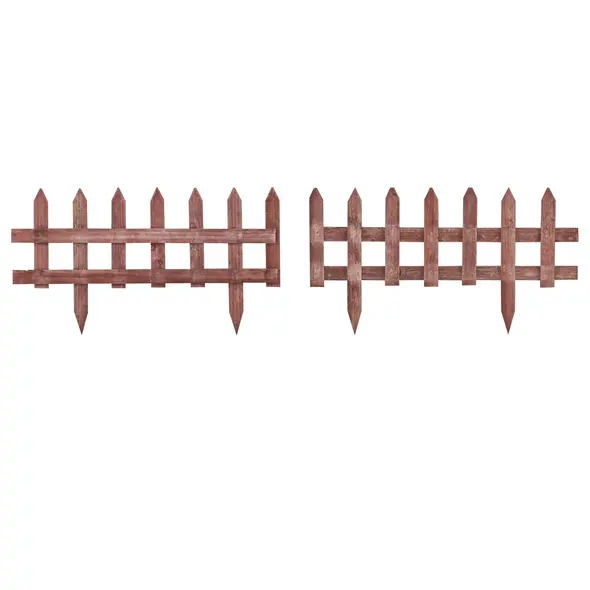 Outsunny Set of 12 Wooden 60cm Garden Fence Pieces - 1