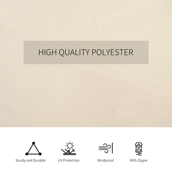 Outsunny Replacement Gazebo Curtains, 4-Panel Gazebo Side Panels Only, for 3 x 3 (M) Gazebos or Pergolas, Hooks/C-Rings Included, Beige - 5