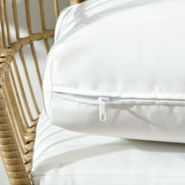 Outsunny Rattan Egg Chair with Cushions and Pillows, Khaki - 9