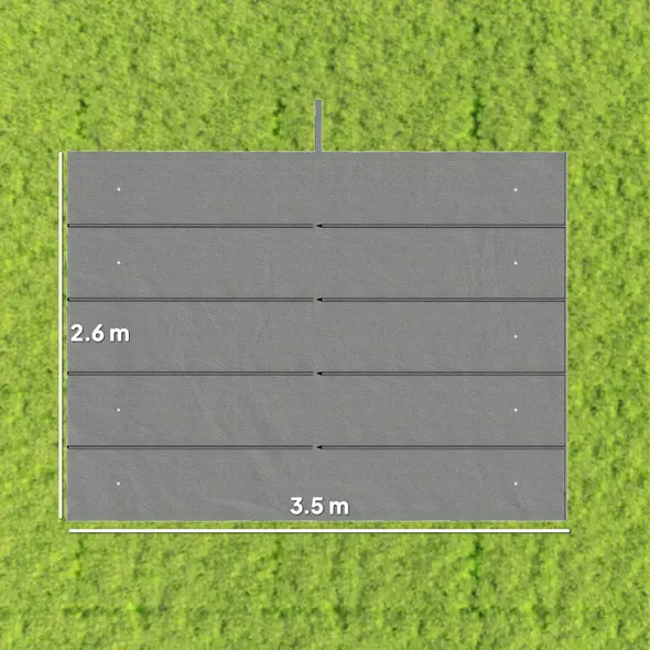 Outsunny Retractable Pergola Cover, 3.5 x 2.6 m Replacement Canopy Fabric for 4 x 3 m Frame, Roof Top Only, Light Grey - 3