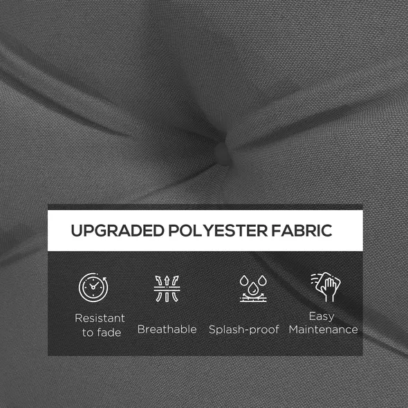 Outsunny Seat and Back Padded Pallet Cushion Set - Dark Grey - 4