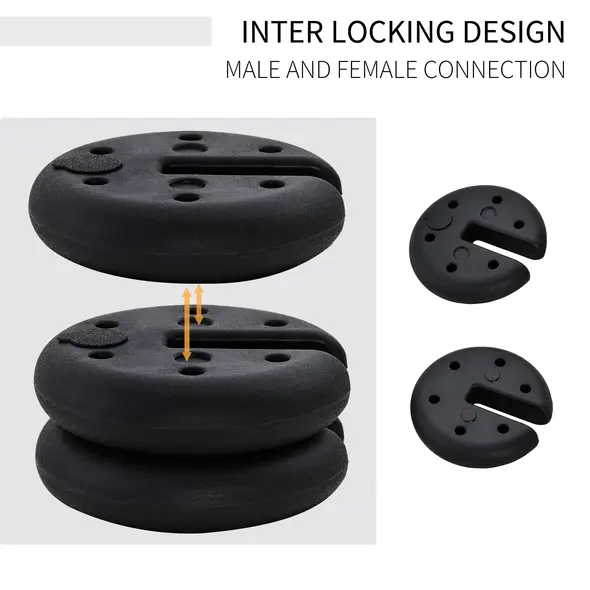 Outsunny Pop up Canopy Weight Set of 4, Heavy Duty Sand Fillable Tent Leg Weights for Marquee Party Tent Canopy, Total 20kg - 4