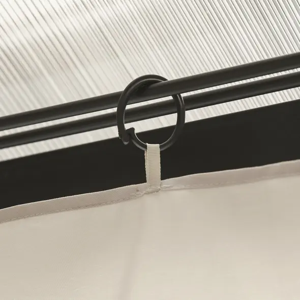 Outsunny Replacement Gazebo Curtains, 4-Panel Gazebo Side Panels Only, for 3 x 3 (M) Gazebos or Pergolas, Hooks/C-Rings Included, Beige - 8