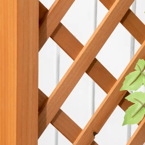 Outsunny Raised Garden Bed with Arch Trellis, Freestanding Garden Planter Box for Vine Climbing Plant Flower Herb, Brown - 8