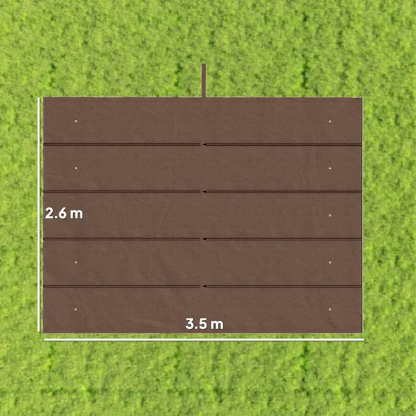 Outsunny Retractable Pergola Cover, 3.5 x 2.6 m Replacement Canopy Fabric for 4 x 3 m Frame, Roof Top Only, Brown - 3