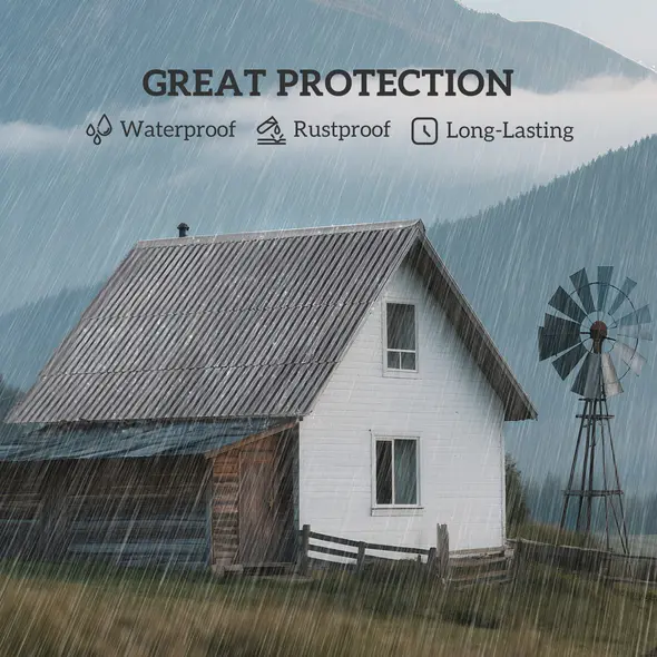 Outsunny Set of 12 Corrugated Steel Roof Sheet Panels - Light Grey - 5