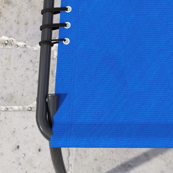 Outsunny Set of Two Folding Sun Loungers, with Four-Position Backs - Blue - 9