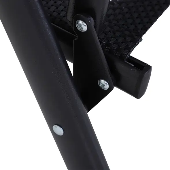 Outsunny Set of 4 Folding Garden Chairs, Metal Frame Garden Chairs Outdoor Patio Park Dining Seat with Breathable Mesh Seat, Black - 8