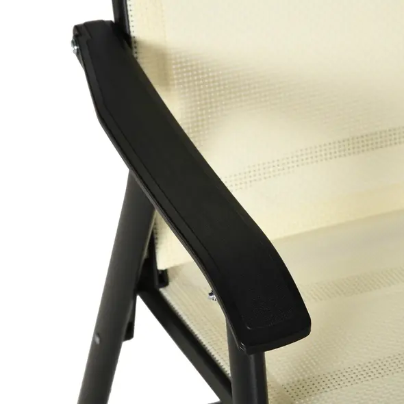 Outsunny Set of Six Folding Garden Chairs - Beige - 9