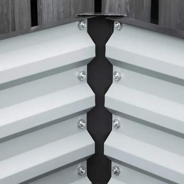 Outsunny Set of 2 Raised Beds for Garden, Galvanised Outdoor Planters for Herbs Vegetables, Use for Patio Balcony, Grey - 9