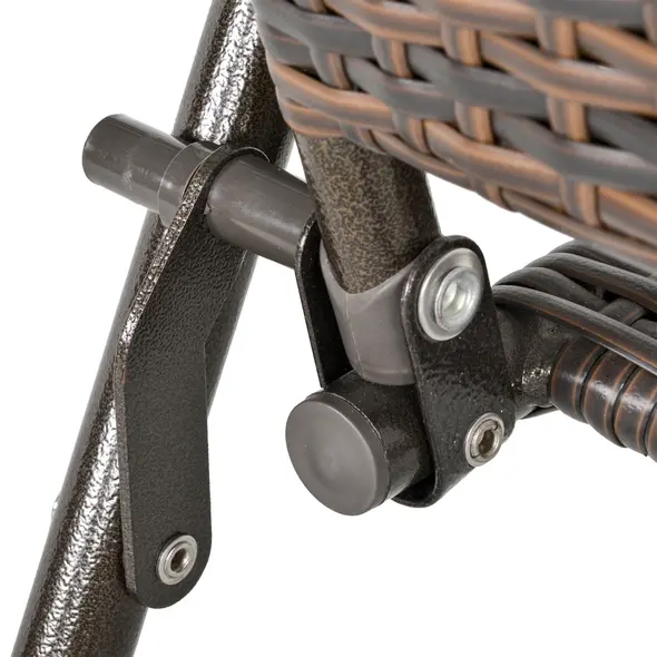 Outsunny Set of Four Folding Rattan Seat Chairs - Brown - 8