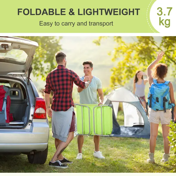 Outsunny Single Folding Sun Lounger - Green - 6