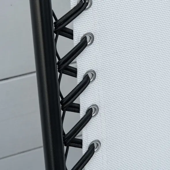 Outsunny Set of 6 Patio Folding Chair Set, Garden Portable Outdoor Chairs with Armrest and Breathable Mesh Fabric Seat and Backrest, for Camping, Beach, Deck, Lawn, Cream White - 7