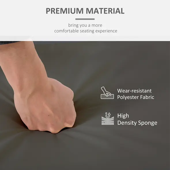 Outsunny Set of 2 Garden Seat and Back Cushion Set, Replacement Cushions for Outdoor Furniture with Seat Cushion and Back Cushion, Dark Grey - 5