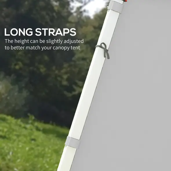 Outsunny Set of Two 3 x 3(m) Replacement Zipped Gazebo Walls - Grey - 6