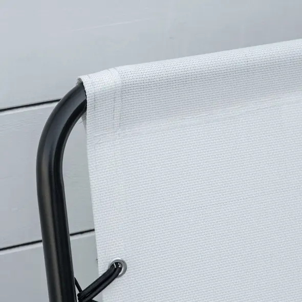 Outsunny Set of 6 Patio Folding Chair Set, Garden Portable Outdoor Chairs with Armrest and Breathable Mesh Fabric Seat and Backrest, for Camping, Beach, Deck, Lawn, Cream White - 8