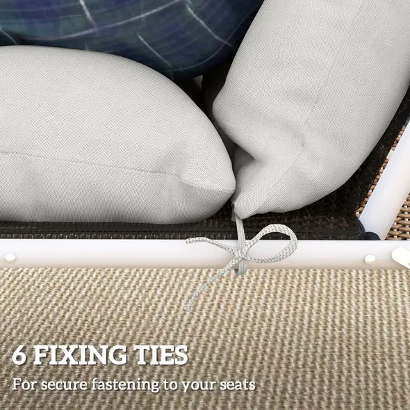 Outsunny Set of Two 190 x 56cm Sun Lounger Cushions - Light Grey - 7