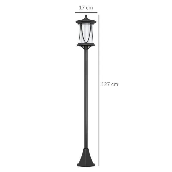 Outsunny Solar Lamp Post Light, 1.3 M LED Outdoor Street Light, Waterproof IP44 for Patio, Garden, Pathway, Cool White - 3