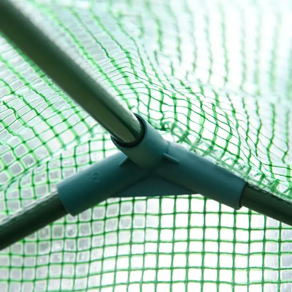 Outsunny Walk In Tomato Greenhouse Garden Outdoor Mini Greenhouse Flower Planter Steel Frame with Zipped Door & Window, PE Cover, 180 x 100 x 168CM, Green - 8