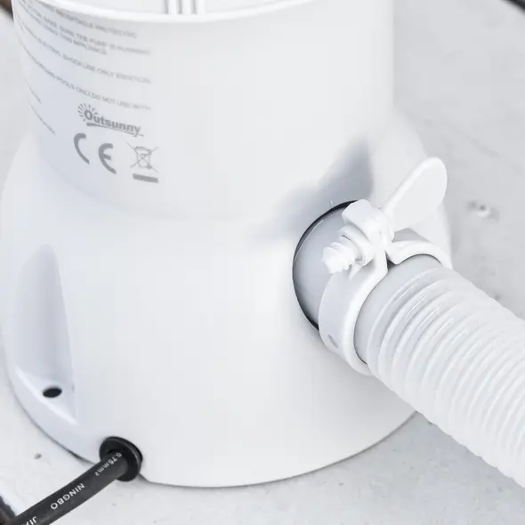 Outsunny Steel Frame Pool with Filter Pump, Filter Cartridge, Reinforced Sidewalls Rust Resistant Above Ground Swimming Pool 292 x 190 x 75cm, Grey - 9