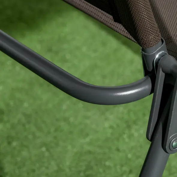 Outsunny Three-Piece Garden Seat Set, with Glass-Top Table - Brown - 8