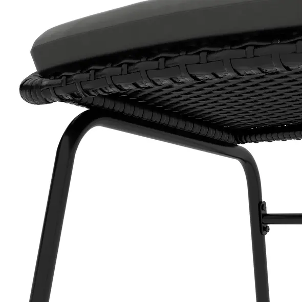 Outsunny Three-Piece Rattan Bistro Set - Black - 9