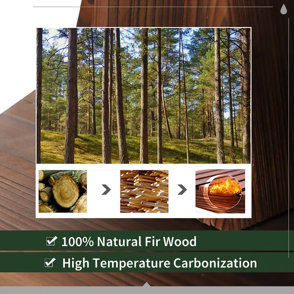 Outsunny Wood Barrel Patio Water Fountain Garden Decorative Ornament Water Feature with Electric Pump - 6