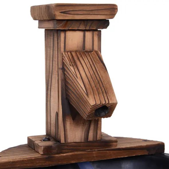 Outsunny Wood Barrel Patio Water Fountain Garden Decorative Ornament Water Feature with Electric Pump - 7