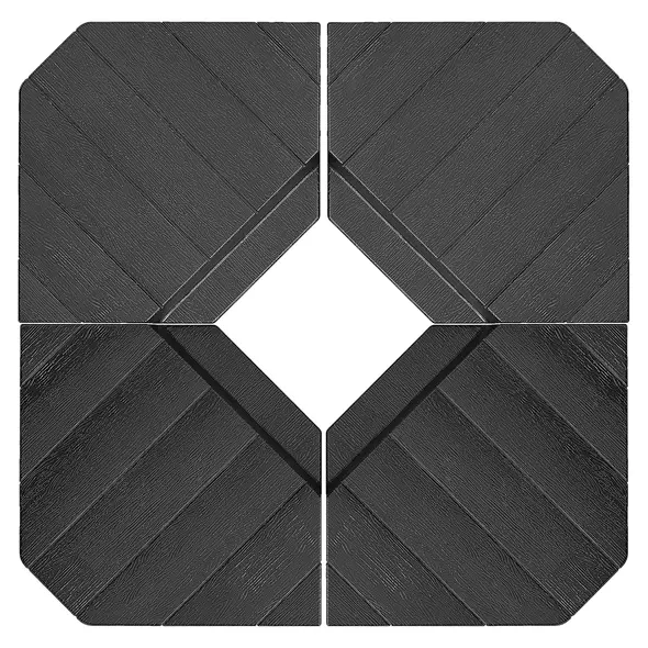 Outsunny Umbrella Weights for Cantilever Parasols, Set of 4 Heavy Duty Parasol Base Stand Weights, 80kg Sand or 60kg Water Filled, Black - 1