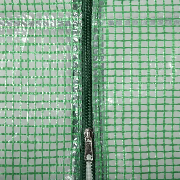 Outsunny Walk In Greenhouse with Shelves, Portable Gardening Plant Grow House for Outdoor with 2 Tier Shelf, Roll-Up Zippered Door, PE Cover, 141 x 72 x 191cm, Green - 8