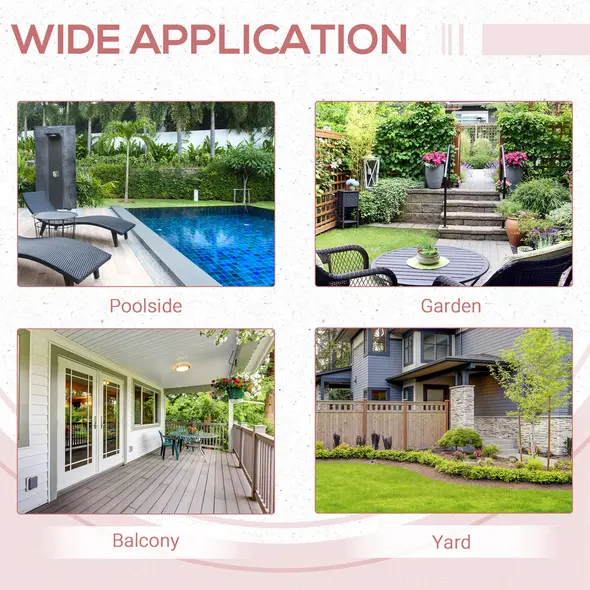 Outsunny Square PE Wicker Rattan Folding Table - Black - 7